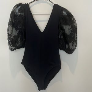Zara bodysuit with organza sleeves